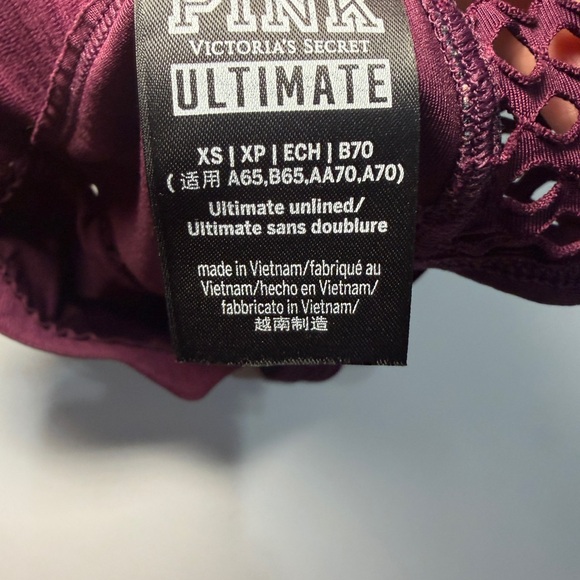 Victoria's Secret Burgundy Leopard Lace-Front Sports Bralette - Picture 4 of 4